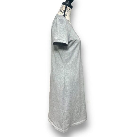 Calvin Klein M Gray Cotton Stretch Logo T-Shirt Dress Casual Shift Short Sleeve - Picture 3 of 8